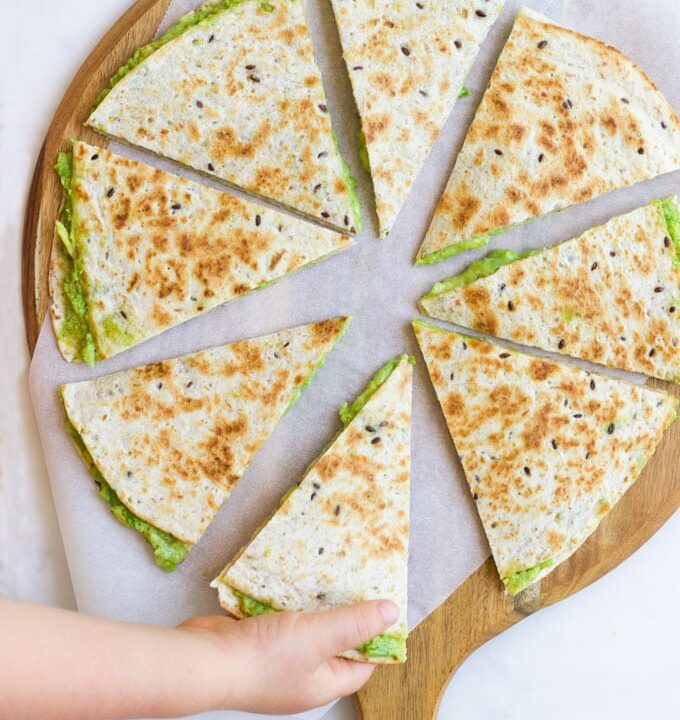 Avocado Quesadilla Cut into Triangles