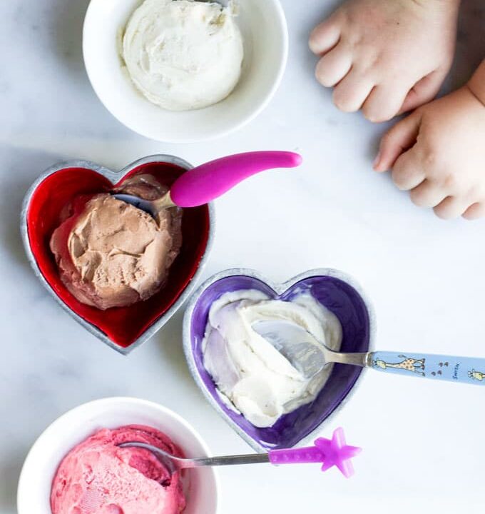 4 Flavours of Banana Ice Cream in Bowls
