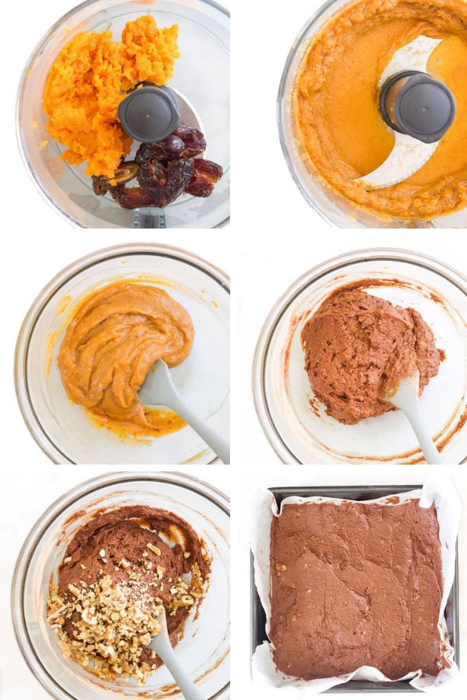 Sweet Potato Brownies Process Steps